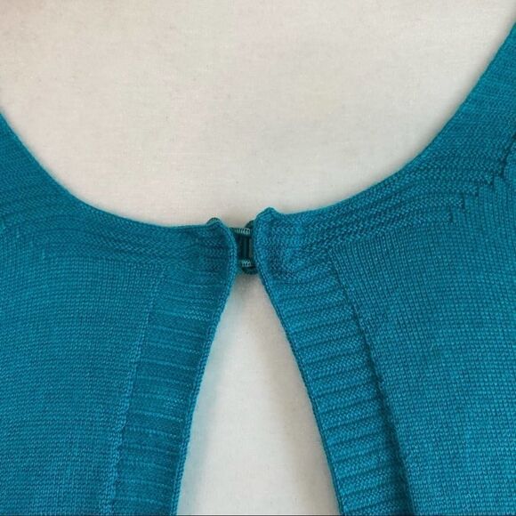 ARMANI Collezioni Teal Open Front Short Sleeve Relaxed Shrug Sweater 8 Soft - Picture 5 of 7